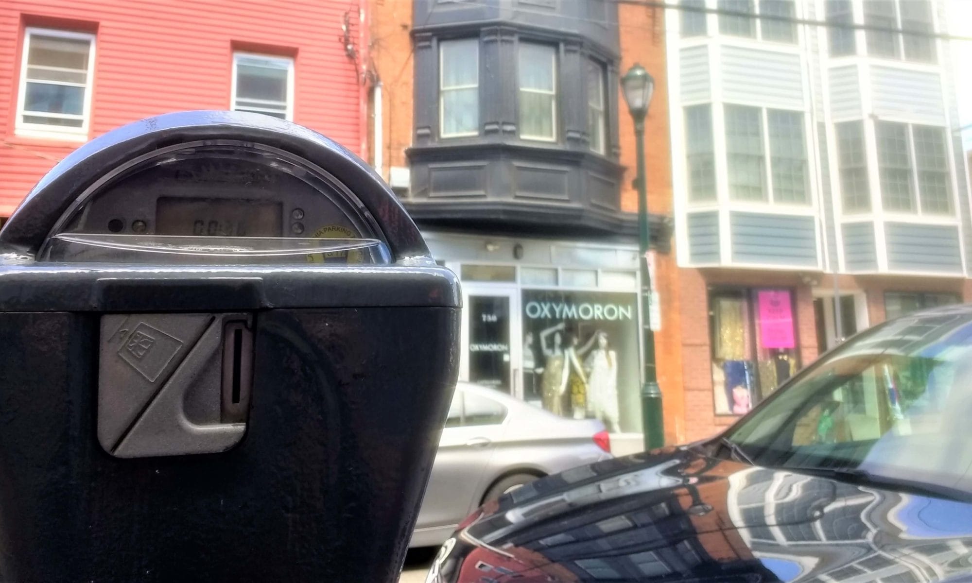 A parking meter in Queen Village, demonstrating parking rules in Philadelphia | Permit Philly